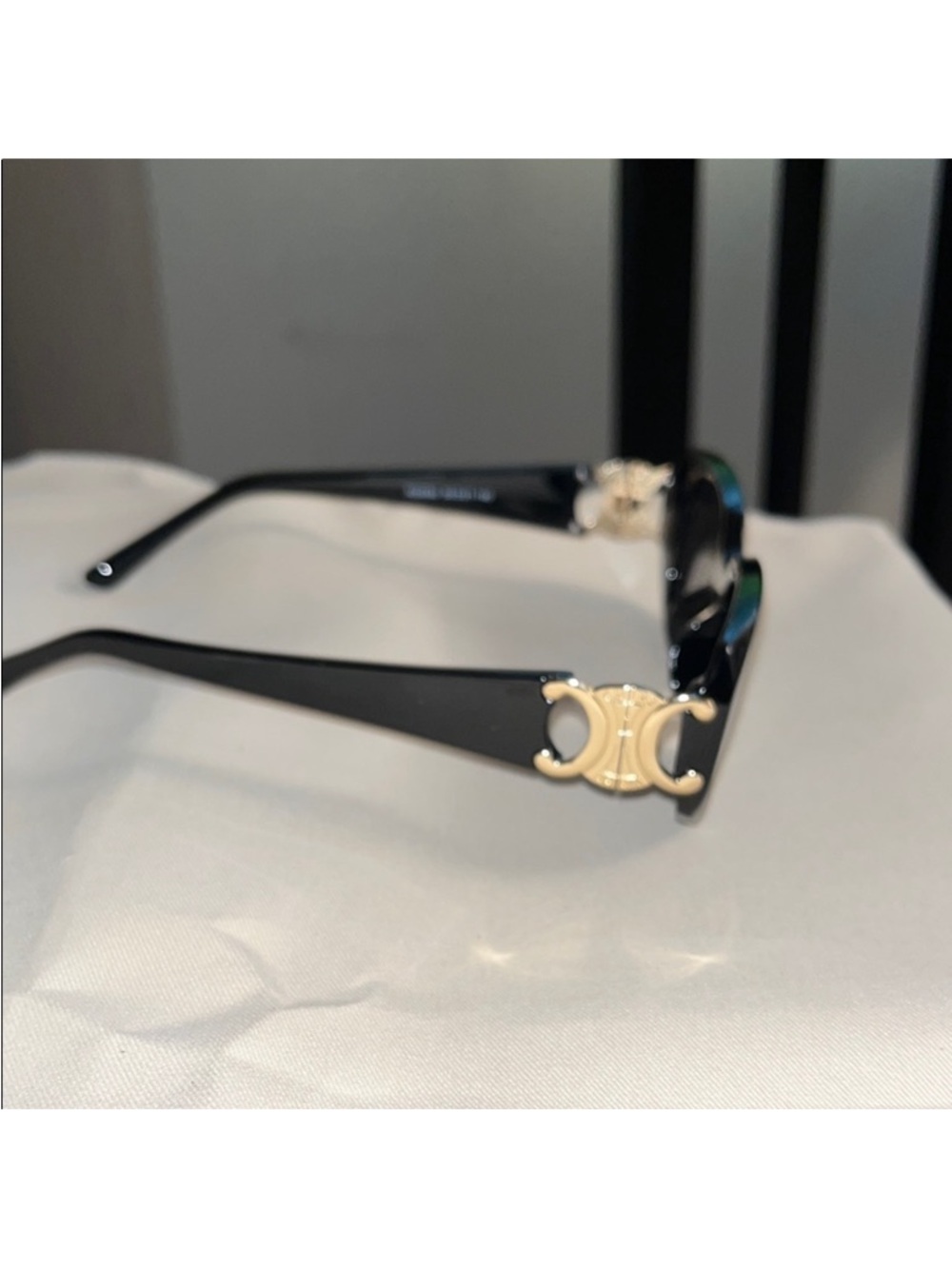 Celine Black Rectangular Women's Sunglasses - Picture 3 of 7